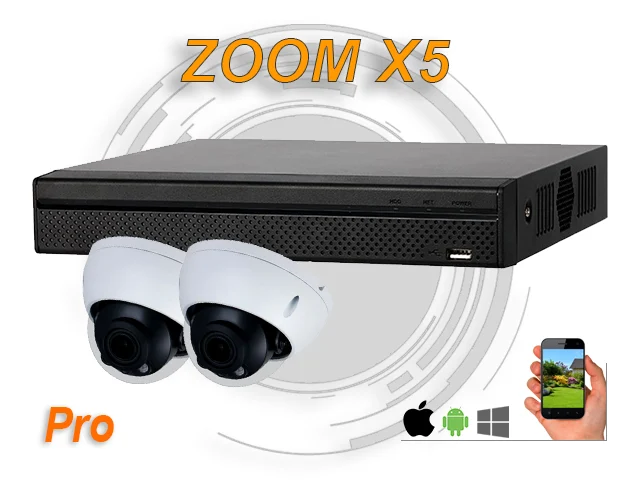 Kit caméra surveillance zoom x4 5mp ai, idéal sécurité int-ext